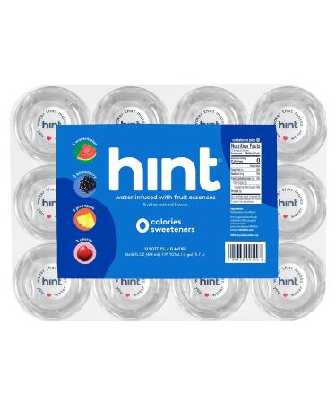 Hint Water Best Sellers Pack, 3 Bottles Each of: Watermelon, Blackberry, Cherry, and Pineapple, Zero Calories, Zero Sugar and Zero Sweeteners, 16 Fl Oz (Pack of 12) - Buy Online on GoSupps.com