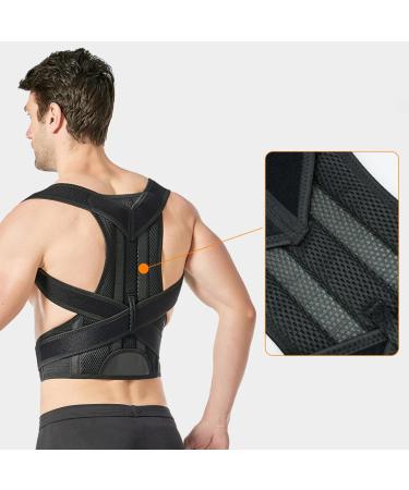 Posture Corrector for Men&Women Back Brace Posture Corrector-Adjustable Breathable Back Straightener Back Corrector Posture Improve and Neck Back Shoulder Pain Relieve (M Black) Medium Black - Buy Online on GoSupps.com
