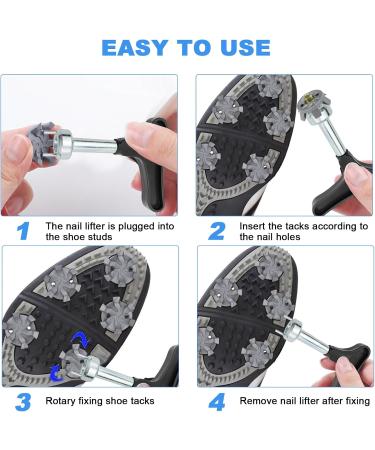 Muetern 25-Piece Golf Shoe Spikes - Gray Universal Anti-Slip Spikes with Key for All Golf Shoes - Buy Online on GoSupps.com