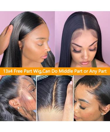 Lace Front Human Hair Wig 20 | Pre-Plucked HD Transparent Straight Wig | 150% Density | Natural Color | for Black Women - Buy Online on GoSupps.com