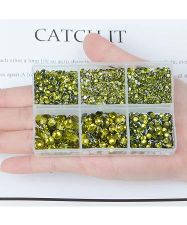 AD Beads 4300 Flat Back Nail Art Rhinestones in 6 Sizes with Storage Box & Picking Pen - Olivine Rhinestones for DIY Crafts - Buy Online on GoSupps.com