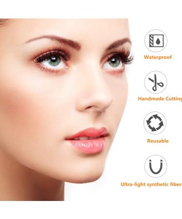 CINLITEK 10 Pairs 5 Styles Natural False Eyelashes Set - Reusable 3D Handmade Mink Lashes for Natural Look | Includes Free Applicator & Curler - Buy Online on GoSupps.com