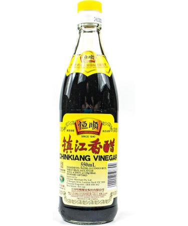 Heng Shun - Set of 2 Chinkiang Vinegar Black Vinegar in a 550ml Glass Bottle - Traditional Chinese Rice Vinegar (Black) Ideal - Buy Online on GoSupps.com