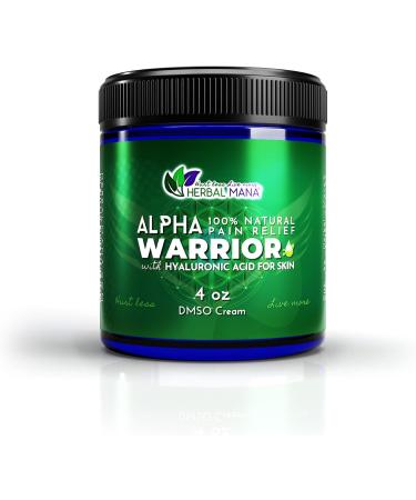 Herbal Mana Alpha Warrior with 5000mg Hemp & 99.9% Pure DMSO Cream - Maximum Strength MSM Hyaluronic Acid Gel Magnesium Oil Topical Hot Balm - Organic ICY Muscle Soothing - Bruise Freeze Lotion Alpha Warrior+ 4 Ounce - Buy Online on GoSupps.com