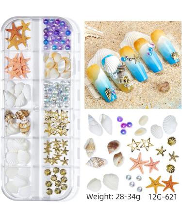 GULELAYAR 3 Boxes Summer Beach Nail Art Rhinestones - 3D Ocean Charms & Sea Series Designs for Manicure DIY - Seashell Nail Decorations for Women & Girls - Buy Online on GoSupps.com