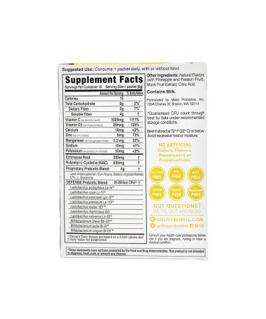 GoLive Immune Defense Sugar-Free Synbiotic Powder with Prebiotics & Probiotics 25 Billion CFUs 10 Clinical Strains Supports Digestion Metabolism & Immunity 10 Servings - Buy Online on GoSupps.com