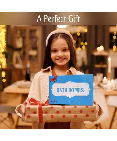 Enrich Organics Bath Bombs Gift Set - 12 PC Shea & Coco Butter Fizzies with Pure Essential Oils - Handmade Natural Bath Bombs for Her, Kids, Wife, Girlfriend & Daughter - Buy Online on GoSupps.com