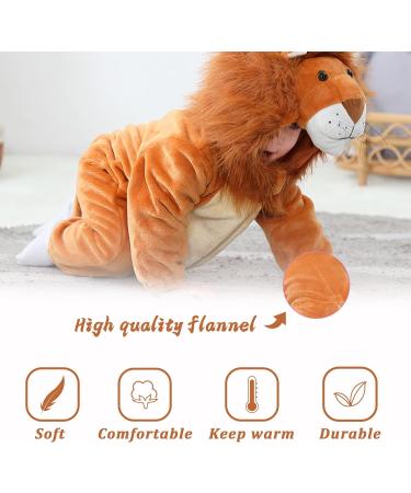 Doladola Unisex Baby Lion Flannel Romper | Spring Autumn Animal Pyjamas 2.5-3.5 Years - Buy Online on GoSupps.com