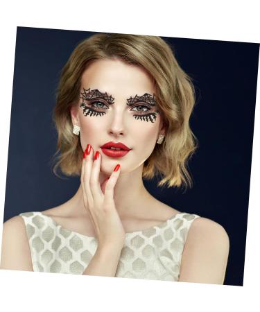 FRCOLOR 6 Pairs Eye Shadow Stickers False Eyelashes Cross False Eyelashes Black Halloween Eyelashes Hollow-out Eye Decals Eyelash Stickers Lace Trim Child Hollow Out Makeup Paper - Buy Online on GoSupps.com