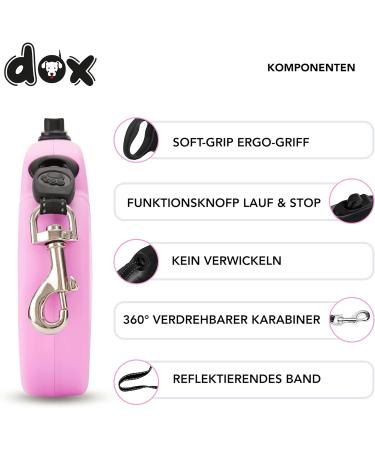 Ddoxx Reflecting Extendable Roll Leash for Small & Large Dogs | Stylish Colors & Sizes | Retractable Dog Leash Accessories - Buy Online on GoSupps.com