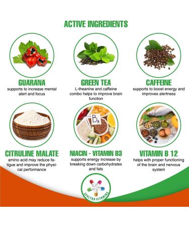 Buy Spectra Vitamins Natural Energy Support 30 Guarana Capsules with Vitamin B12 & Green Tea Extracts | Natural Energy Supplements - Buy Online on GoSupps.com