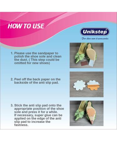 UNIKSTEP Non-Slip Shoe Sole Grips - 10 Piece Self-Adhesive Rubber Pads with Star Heart & Flower Shapes for Noise Reduction - Perfect for International Shipping - Buy Online on GoSupps.com