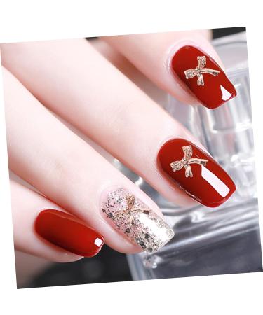 POPETPOP 1 Nail Decoration Metal Bowknot Nail Ring Homemade Stickers Nail Art Gems Nails Decoration Bowknot Nail Studs Nail Art Studs Gemstone Ring Manicure Decor Alloy Nail Drill Self Made 12.4X7.2X0.2cm Assorted Color - Buy Online on GoSupps.com