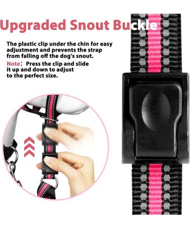 Soft Adjustable Dog Muzzle for Medium & Large Dogs | No Pull Padded Design for Safe Training - Pink (Snout 9.5-14) - Buy Online on GoSupps.com