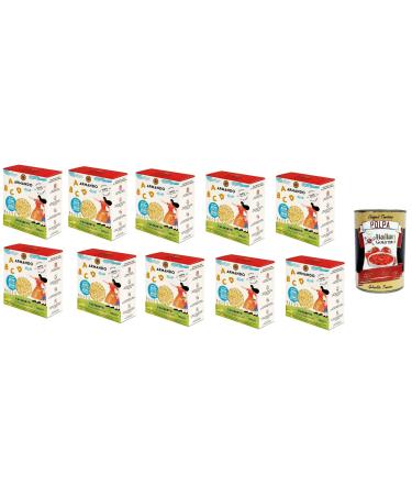 Italian Gourmet E.R. Pack of 10 Italian wheat pasta - Alfabetto - 100% Italian wheat - 400g + Italian Gourmet Polpa 400g