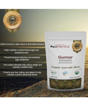 Ayumantra Organic Gurmar (Gymnema Sylvestre) Powder- 114 gms / 4 oz - Buy Online on GoSupps.com