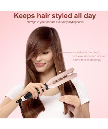 Professional Rose Gold Ceramic Hair Straightener - 4x9mm Plates Digital Temperature Control for Long Thick Hair - International Shipping Available - Buy Online on GoSupps.com
