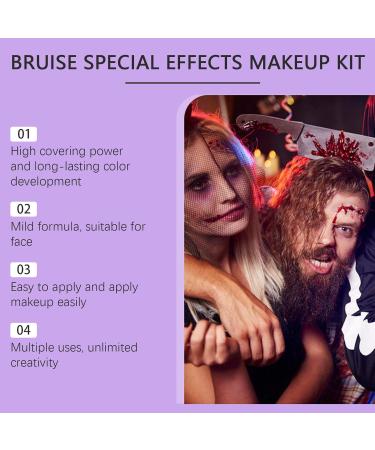  EONFAVE Halloween Kit for Artificial Blood Makeup Realistic Blood Gel and Cream 3 Colors Palette with Sponges Waterproof and Durable Perfect for Zombie and Injury Effects - Buy Online on GoSupps.com