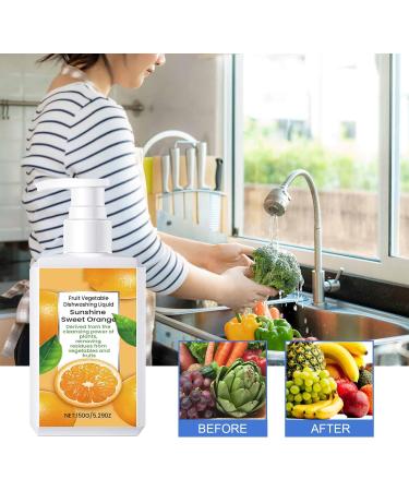 Fruit and Vegetable Wash Dishwashing Liquid Dish Soap Natural Dish Detergent Liquid Kitchen Vegetable Cleaner 1 Bottle - Buy Online on GoSupps.com