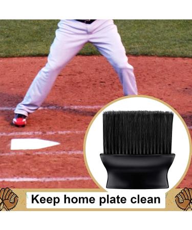 Deekin Baseball Umpire Brush Set - 2 Piece Home Plate Brush with Plastic Handle - Ideal for Baseball & Softball Referees - Black - 5 x 4.7 x 1.4 Inch - Buy Online on GoSupps.com