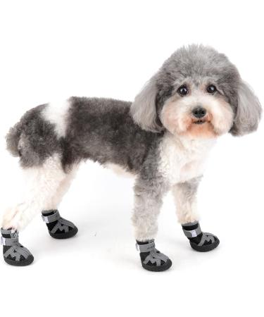 Zweitea Dog Shoes for Small Dogs Breathable Slip-Resistant Paw Protection Boots for Chihuahuas Robust Sole & Reflective Design Black 1.3x1.58 - Buy Online on GoSupps.com