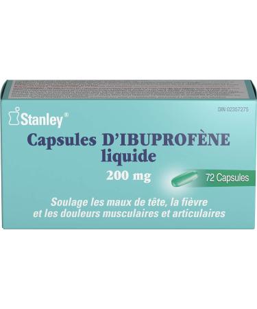 Stanley Pharmaceuticals Ibuprofen Relieves Headaches Fever Muscle and Joint Pain 200mg 72 Liquid Capsules Medication - Buy Online on GoSupps.com