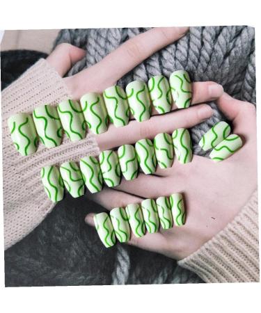 3set Detachable Long Coffin False Nails with Designs Press on Nails Wearable Fake Nail Decor Full Cover Art Tips - Buy Online on GoSupps.com