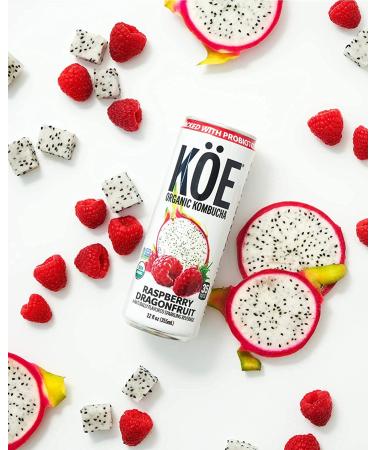 KE Organic Kombucha Cans - Raspberry Dragonfruit Flavor - 12oz - Pack of 12 - Buy Online on GoSupps.com