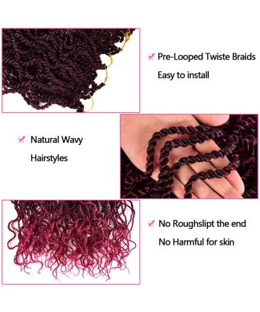 Wavy Senegalese Twist Crochet Hair Braids 18 inch - 5 Pack Curly Twist Synthetic Hair Extensions for Black Women - 1B/Bug - Buy Online on GoSupps.com