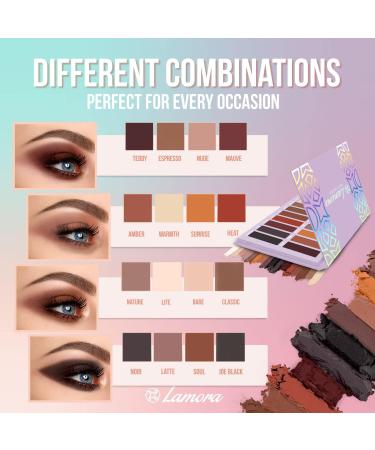 Best Pro Eyeshadow Palette Matte - 16 Highly Pigmented Vegan Shades for Warm Natural Smoky Eye Makeup - Buy Online on GoSupps.com