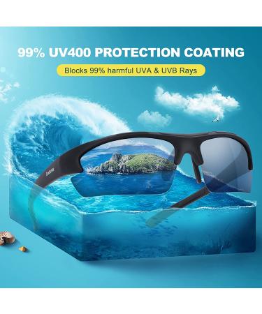 Duduma Men's Polarized Sports Sunglasses - TR62 Superlight Frame, Black Matte Frame with Black Lens - Buy Online on GoSupps.com