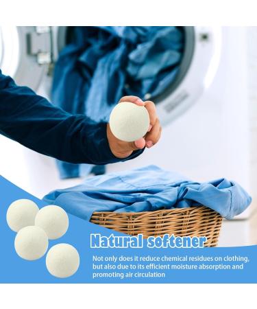 Shakven Laundry Wool Dryer Balls Round Fabric Softener Balls | Laundry Room Supplies Household Gadgets Natural Fabric Softener Balls Dry Cleaning Kit for Dryer - Buy Online on GoSupps.com