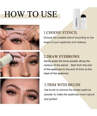 Waterproof Eyebrow Stamp Stencil Kit - Long Lasting Taupe Brow Shaping Powder - Buy Online on GoSupps.com