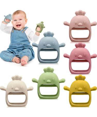 6 Packs Baby Teether Toy Silicone Teething Toys for Babies 0-12 Months Baby Pacifier Baby Chew Toys Anti Dropping Wrist Hand Teethers Mitten for Sucking Needs Soothing