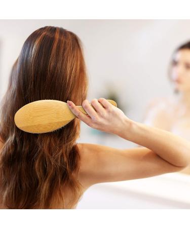 Natural Boar Bristle Wooden Bamboo Hair Brush for Women and Men - Best Paddle Brush for Reducing Hair Breakage - Buy Online on GoSupps.com