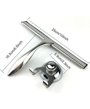 AMZHOM All-Purpose Shower Squeegee for Shower Doors Bathroom Tiles Mirrors Window and Car Glass - Stainless Steel 10 Inches - Buy Online on GoSupps.com