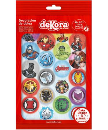 dekora Avengers Mini Wafer Discs Edible Decorations for Cupcakes Cookies and Muffins Perfect Party Supplies 3 4 CM - Buy Online on GoSupps.com