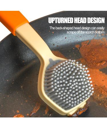Dish Wash Brush with Handle - Dish Brush Kitchen Scrub Brush - Dish Scrubber Silicone Soft Bristles Scrub Brush Comfortable Grip Brushes for Kitchen Sink Pans Pots Skillet Cleaning Dtt - Buy Online on GoSupps.com