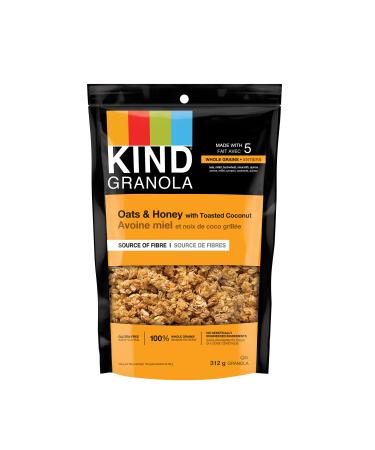 KIND Healthy Grains Clusters Oats and Honey with Toasted Coconut Granola Gluten Free 312 Gram Bag Oats & Honey Clusters with Toasted Coconut 312 g (Pack of 1)