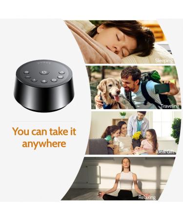 Black Color Noise Sound Machine | 25 Soothing Sounds | 32 Volume Levels | 5 Timers | Memory Function | Ideal for Home, Office, and Travel - Buy Online on GoSupps.com