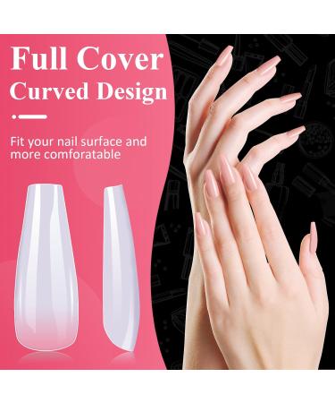 Buy Melliex 500 Pcs Ballerina Coffin Nail Tips - Natural Artificial Acrylic for Women | International Shipping Available - Buy Online on GoSupps.com