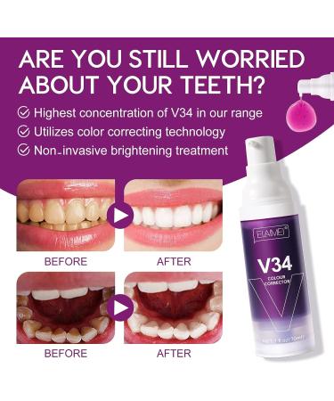 Purple Teeth Whitening Toothpaste Duo for Sensitive Teeth - Stain Yellow Removal & Color Corrector - Travel Friendly - Buy Online on GoSupps.com