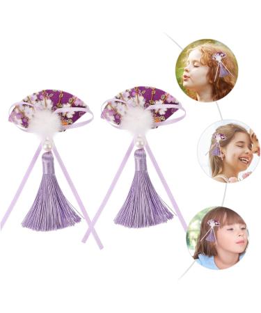 minkissy 3 Pairs Scalloped Tassel Hair Clip Toddler Hairpin Japanese-style Fabric Purple - Buy Online on GoSupps.com