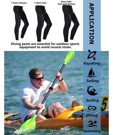 Wetsuit Pants 3mm/1.5mm Neoprene Long Pants for Diving and Surfing - XX-Large 1.5mm Men Grey - Buy Online on GoSupps.com