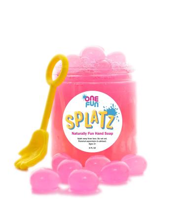 SPLATZ Natural and Fun Kids Hand Soap, Pink Color With A Fresh Floral Scent 8oz/60 Hand Wash 8 Ounce (Pack of 1) Pink