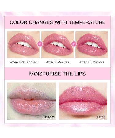 2 Pack Glimmer Crystal Jelly Lipstick - Magic PH Color Changing Balm Moisturizing & Vegan - Long Lasting Tinted Lip Balm Set - Buy Online on GoSupps.com