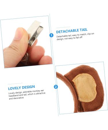 minkissy 1 Set zoo animal headband fabric monkeys monkey ear hair hoop headbands tails - Buy Online on GoSupps.com