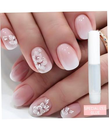 False Nails 24 PCS Press On Nails Short Floral Gradient Short Fake Nails Full Cover Short Nails Glue On Reusable Fake Press On Nails Decorative Short Press On Nails Square for Women Girls - Buy Online on GoSupps.com