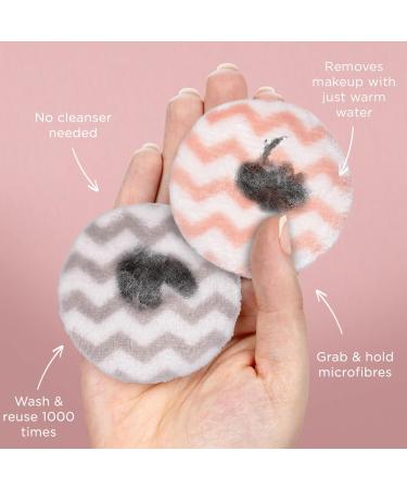 Magnitone Wipe Out Swipes Eco Friendly Microfibre Makeup Removal Cleansing Pads Remove Makeup with Water Reusable Use on Sensitive Skin Eyes and Lips No Cleanser Needed Silver & Pink Pack of 6 - Buy Online on GoSupps.com
