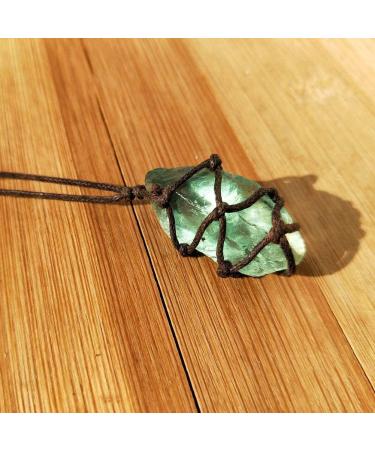 Raw Blue-green Fluorite Crystal Pendant Necklace with Reiki Chakra Healing Treatment - Buy Online on GoSupps.com